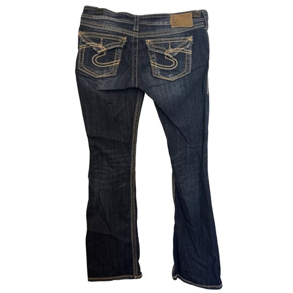 Silver Jeans Co Denim - Silver Jeans Co Pioneer Womens Bootcut Jeans W28/L31 Dark Wash Contrast Stitch